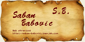 Šaban Babović vizit kartica